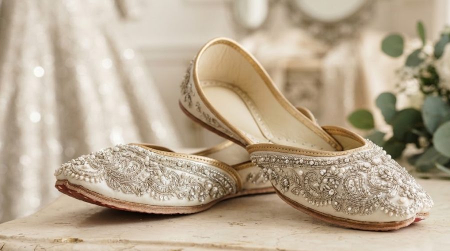 Bridal Khussa — Silver Tilla — alternate view